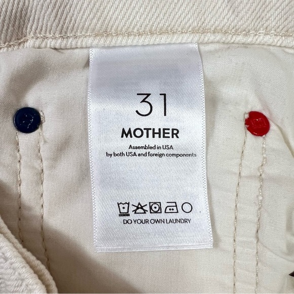MOTHER Snacks The Side Dish Cargo Skimp Jeans Natural White Baggy Sz 31 NEW USA - Picture 7 of 13